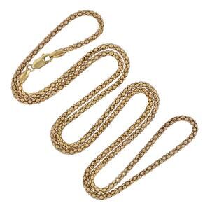 Estate Italy Gold-Tone Sterling Silver 925 2.9mm Popcorn Chain Necklace 30"